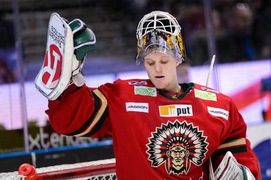 Frölundas målvakt Lars Johansson deppar