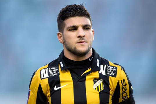 Häckens Moestafa El Kabir innan fotbollsmatchen i