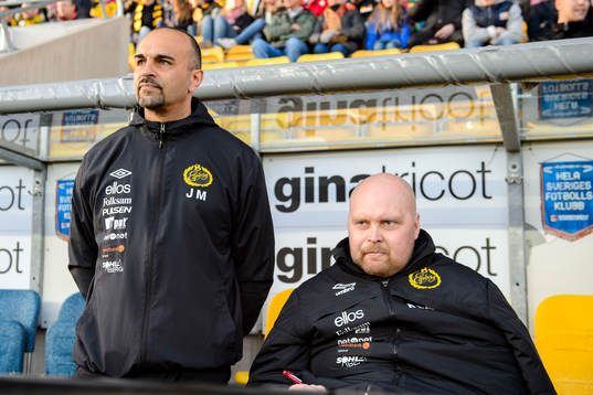 Elfsborgs tränare Jan Mian och manager Klas Ingesson innan