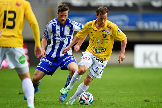 IFK Göteborgs Gustav Svensson och Falkenbergs Anton Wede
