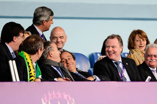 Michel Platini, President UEFA och Karl-Erik Nilsson,