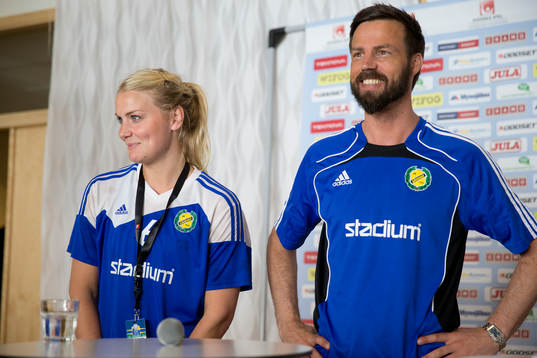 Ida Odén och tränare Henrik Signell från Sävehof