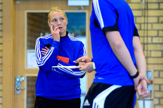 Sveriges förbundskapten Helle Thomsen