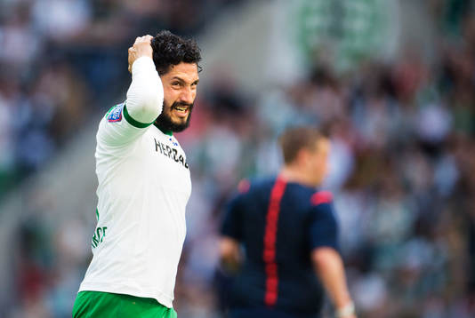 Hammarbys Pablo Pinones-Arce grimaserar