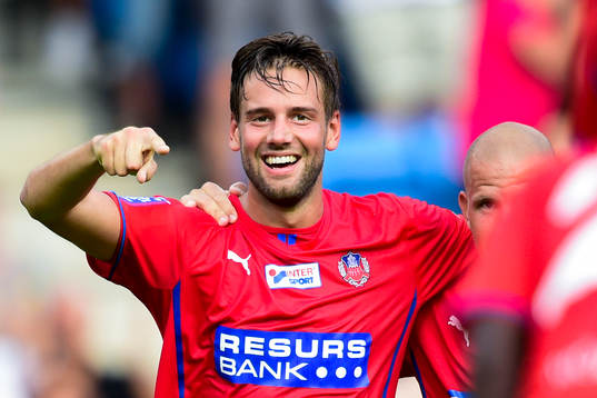 Helsingborgs Mikael Dahlberg jublar