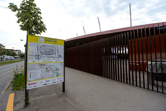 Exteriör av Stadion Letzigrund