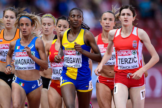Abeba Aregawi, Sverige, springer försök på 1500m