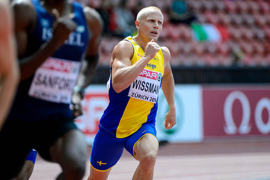Johan Wissman, Sverige, i försöken på herrarnas 400m