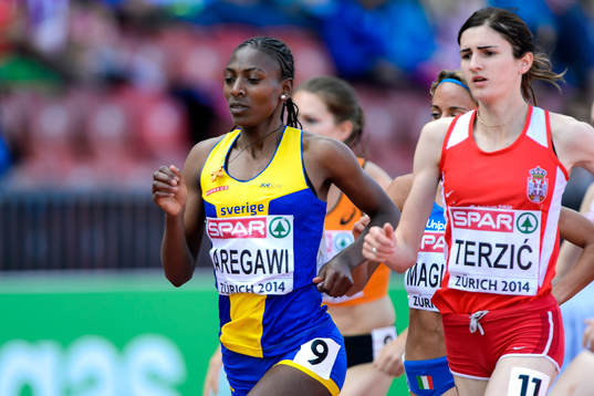 Abeba Aregawi, Sverige, springer försök på 1500m