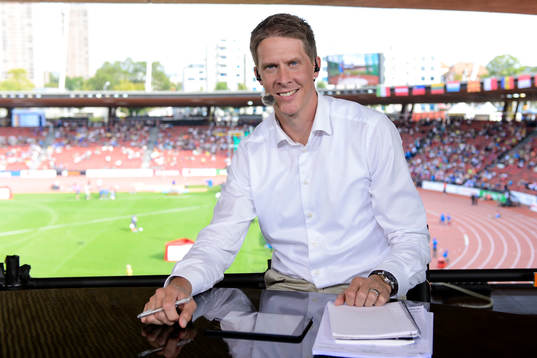Christian Olsson i studion hos TV4 Sport
