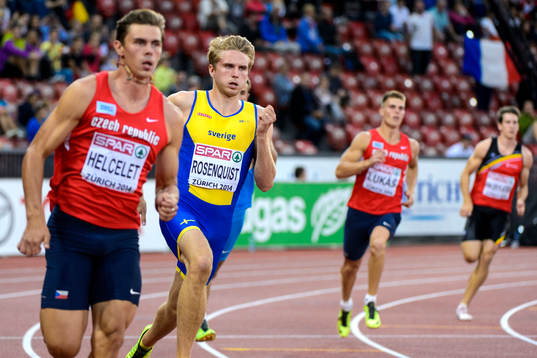 Fabian Rosenquist, Sverige, springer 400m i herrarnas