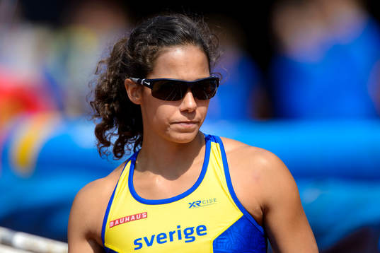 Angelica Bengtsson, Sverige, värmer upp innan kvalet till