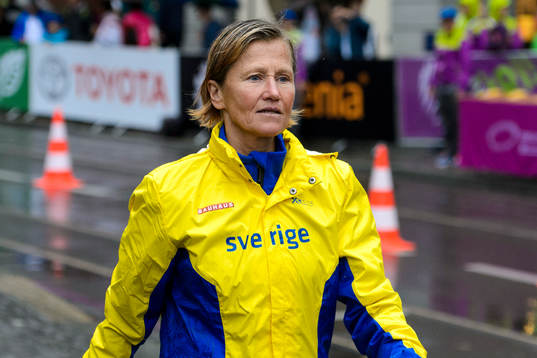 Siw Karlström, förbundskapten i gång