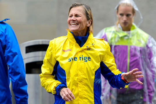 Siw Karlström, förbundskapten i gång