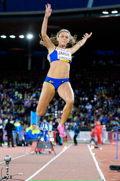 Erica Jarder, Sverige, hoppar final i damernas längdhopp