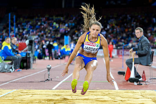 Erica Jarder, Sverige, hoppar final i damernas längdhopp