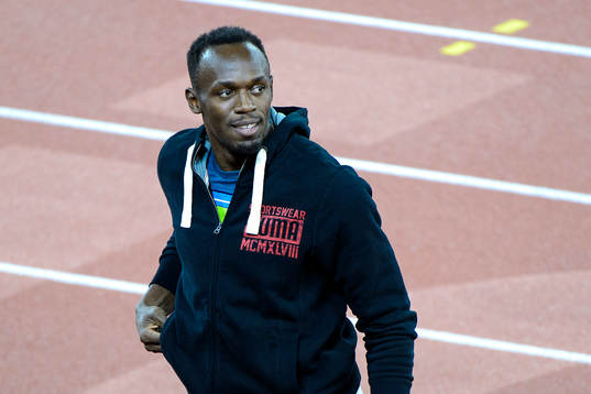 Usain Bolt går över löparbanan