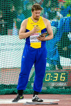 Axel Härstedt, Sverige, i finalen av herrarnas diskus