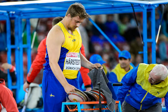 Axel Härstedt, Sverige, i finalen av herrarnas diskus