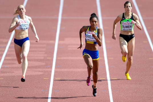 Irene Ekelund, Sverige, springer i kvalet till damernas 200m