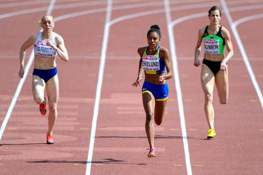 Irene Ekelund, Sverige, springer i kvalet till damernas 200m