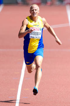 Johan Wissman, Sverige, springer i kvalet på herrarnas 200m