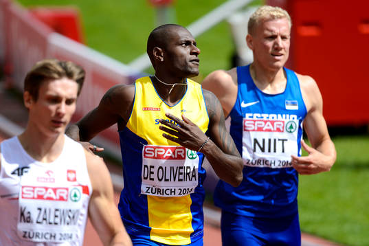 Nil de Oliveira, Sverige, i kvalet på herrarnas 200m