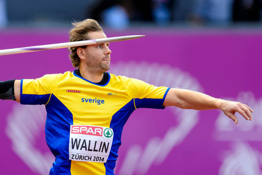 Gabriel Wallin, Sverige, kastar i kvalet till herrarnas