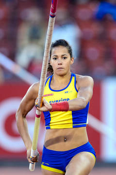 Angelica Bengtsson, Sverige, hoppar i finalen av damernas
