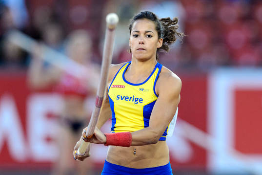 Angelica Bengtsson, Sverige, hoppar i finalen av damernas