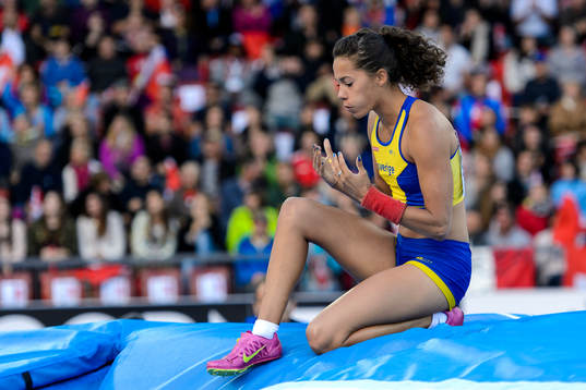 Angelica Bengtsson, Sverige, deppar i finalen av damernas