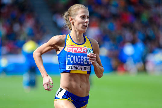 Abeba Aregawi, Sverige, med sin silvermedalj på 1500m