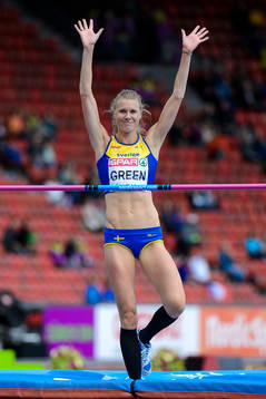 Abeba Aregawi, Sverige, med sin silvermedalj på 1500m