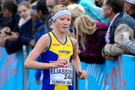 Lena Eliasson, Sverige, springer maraton