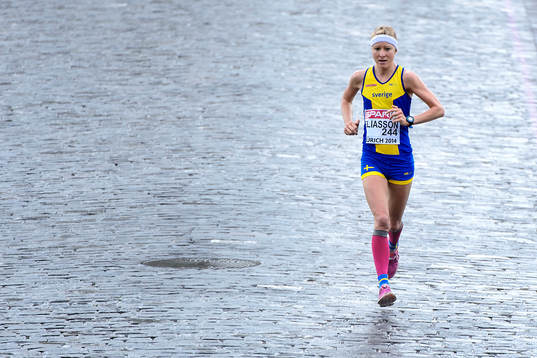 Lena Eliasson, Sverige, springer maraton