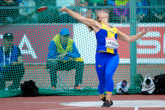 Sofia Larsson, Sverige, i finalen av damernas diskus