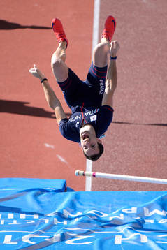 Renaud Lavillenie, Frankrike, jublar i finalen av herrarnas