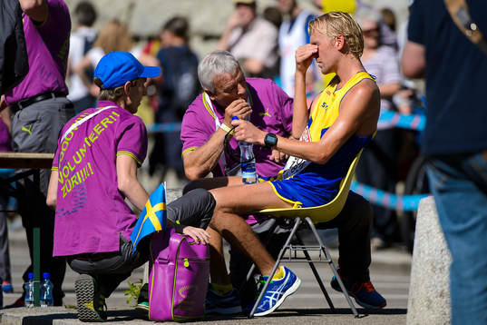 David Nilsson, Sverige, bröt maratonloppet