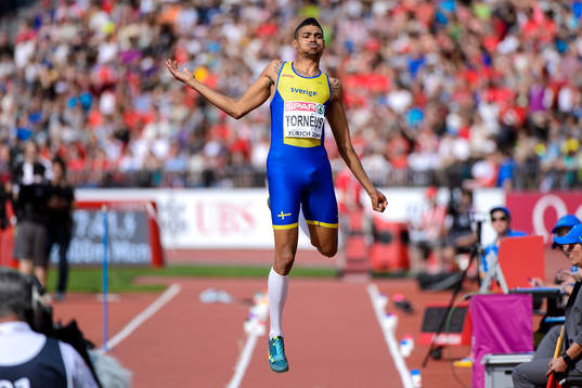 Michel Tornéus, Sverige, hoppar i finalen av herrarnas