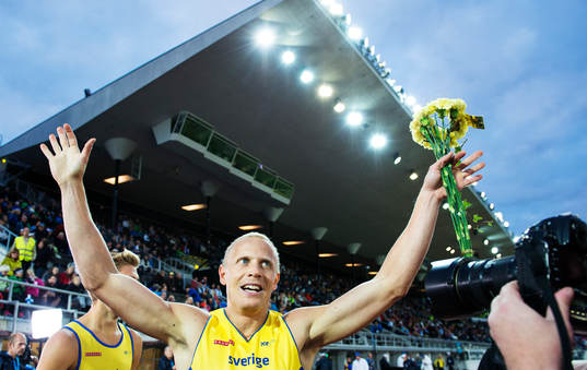 Sveriges Johan Wissman jublar