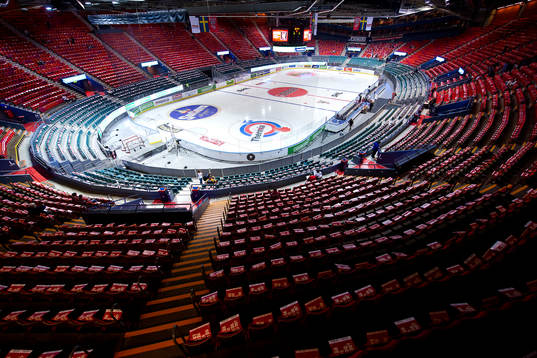 Interiör av Scandinavium innan hockeymatchen i SHL mellan