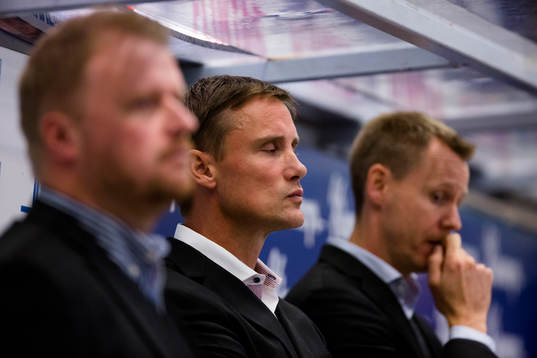 Frölundas Klas Östman, tränare Roger Rönnberg och