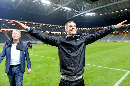 Malmö FFs tränare Åge Hareide och Markus Rosenberg