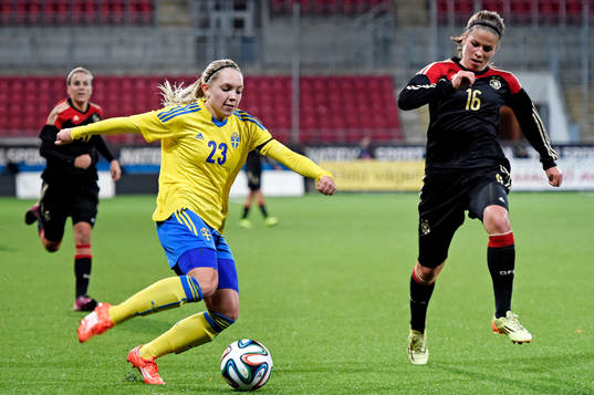 Sveriges Elin Rubensson och Tysklands Melanie Leupolz