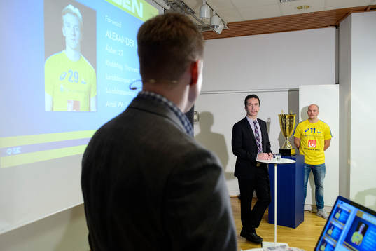 Sveriges förbundskapten Jan-Erik Vaara och Sveriges Martin