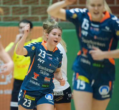 Kristianstads Hanna Andersson jublar i matchen i