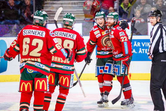 Frölundas Artturi Lehkonen, Andreas Johnson, Mathis Olimb