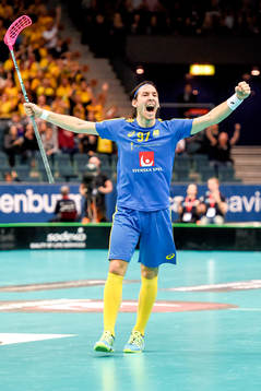 Sveriges Robin Nilsberth jublar