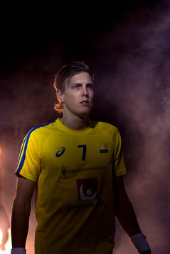 Sveriges Kim Nilsson går in till planen innan finalen i