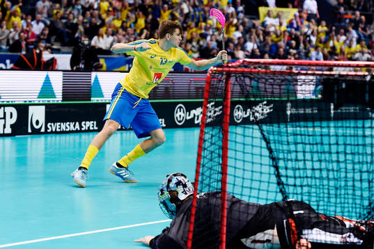 Sveriges Mattias Samuelsson jublar